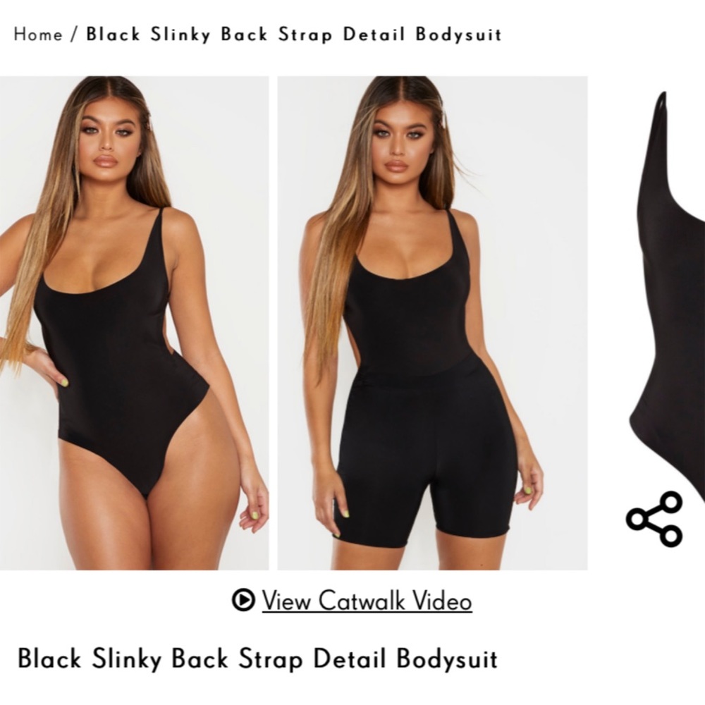 Black slinky bodysuit backless